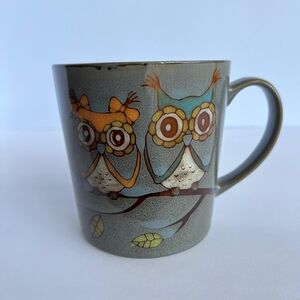 Owl On A Limb Gray Mug Great Gathering Creative Hand - Painted Ceramic M…